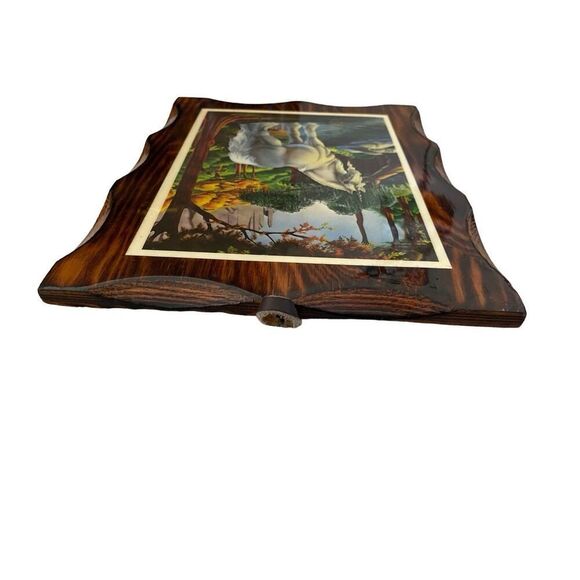 Wooden Unicorn Plaque Hanging Wall Art Portrait Unique Mystical Fairytale - Picture 6 of 9